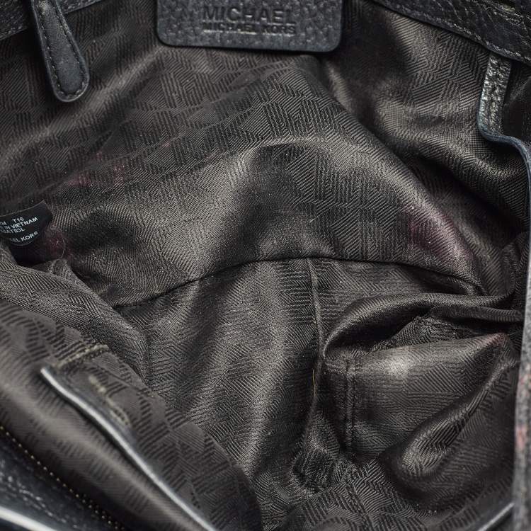 Pre Owned MICHAEL Michael Kors Black Leather Studded Chain Satchel