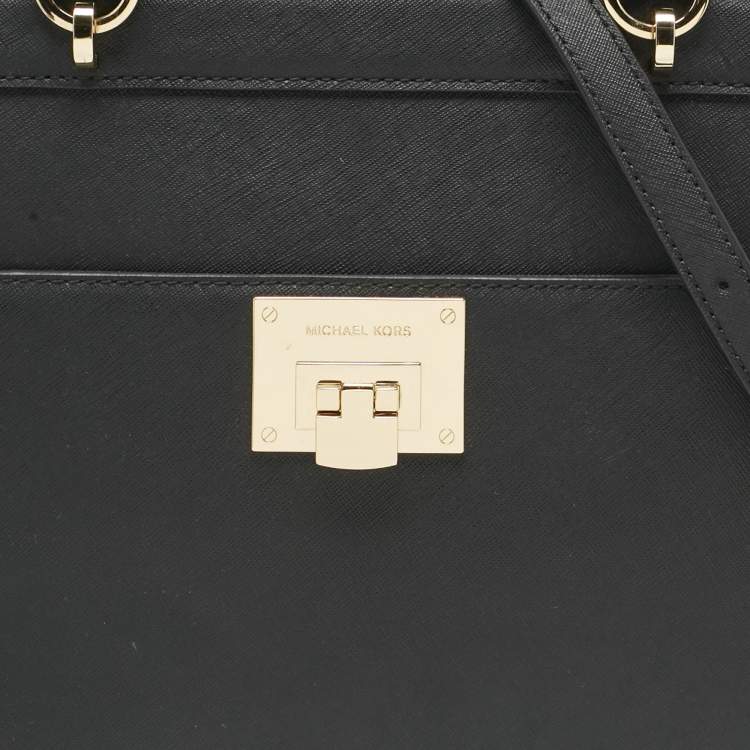 Pre Owned MICHAEL Michael Kors Black Leather Tina Tote