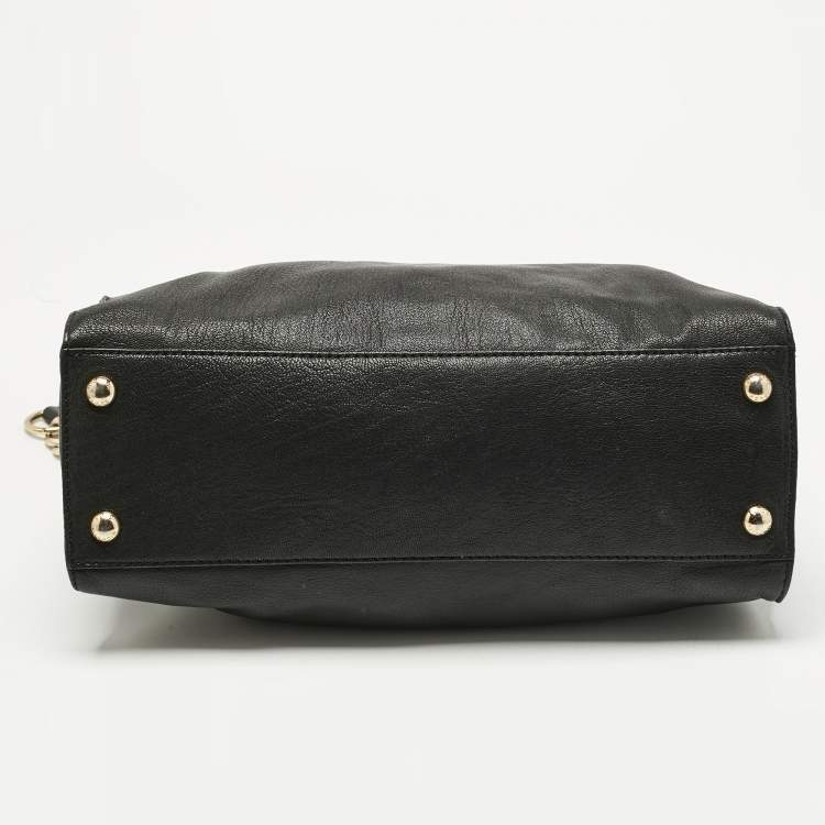 Pre Owned MICHAEL Michael Kors Black Leather Large North South Hamilton Tote