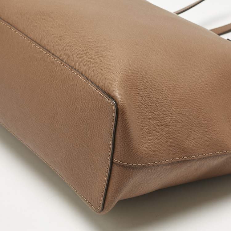 Pre Owned MICHAEL Michael Kors Brown Leather Medium Jet Set Travel Tote