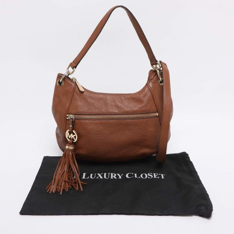 Pre Owned MICHAEL Michael Kors Brown Leather Tassel Crossbody Bag