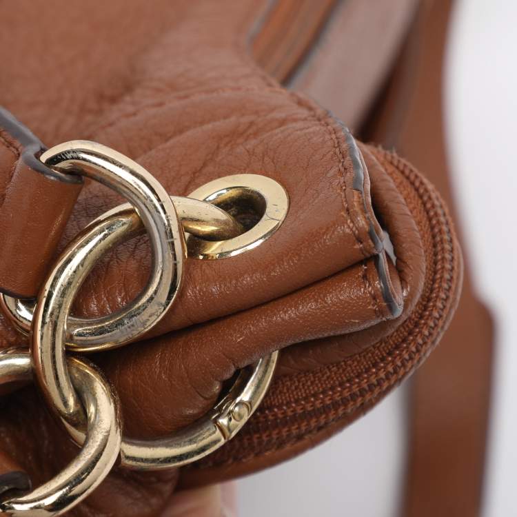 Pre Owned MICHAEL Michael Kors Brown Leather Tassel Crossbody Bag