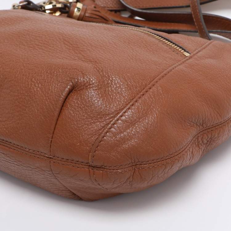 Pre Owned MICHAEL Michael Kors Brown Leather Tassel Crossbody Bag