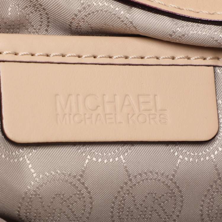 Pre Owned MICHAEL Michael Kors Dark Brown Signature Coated Canvas and Leather Jet Set Tote