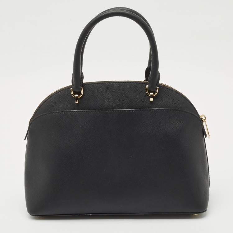 Pre Owned MICHAEL Michael Kors Black Saffiano Leather Large Emmy Dome Satchel
