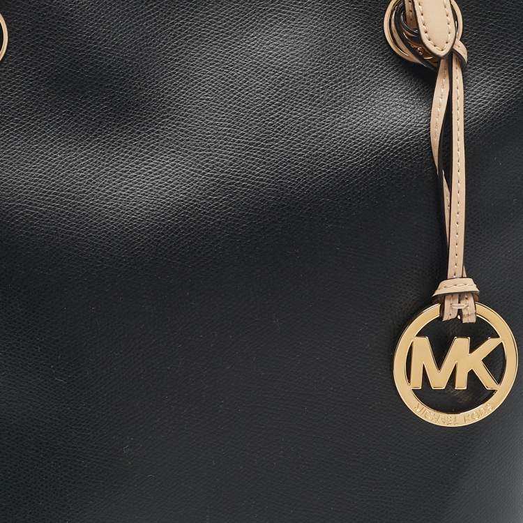 Pre Owned MICHAEL Michael Kors Black Leather Medium Jet Set Tote