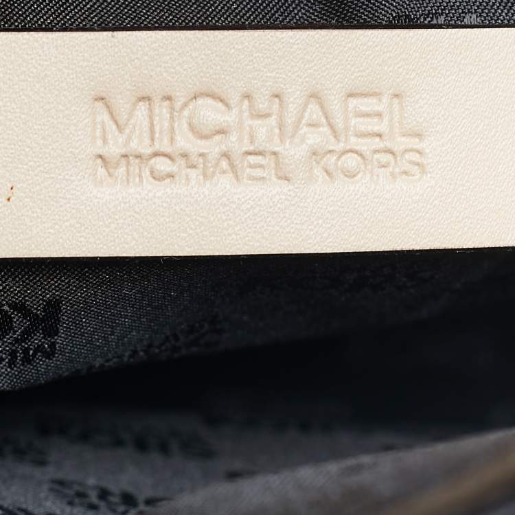 Pre Owned MICHAEL Michael Kors Black Leather Medium Jet Set Tote