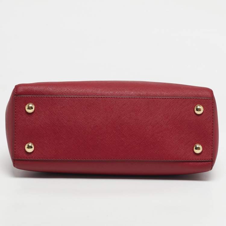 Pre Owned MICHAEL Michael Kors Red Leather Medium Cynthia Satchel