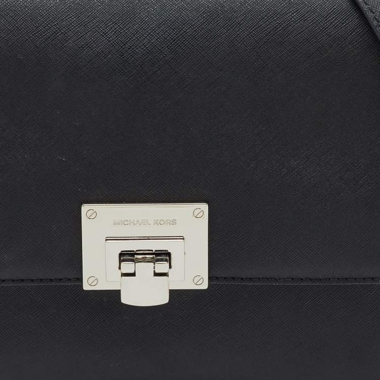 Pre Owned MICHAEL Michael Kors Black Saffiano Leather Callie Top Handle Bag