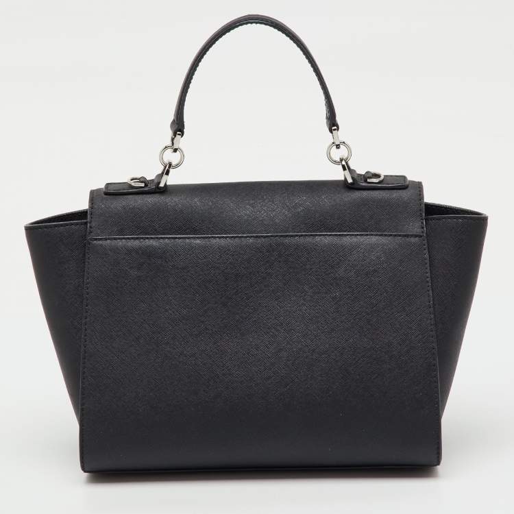 Pre Owned MICHAEL Michael Kors Black Saffiano Leather Callie Top Handle Bag