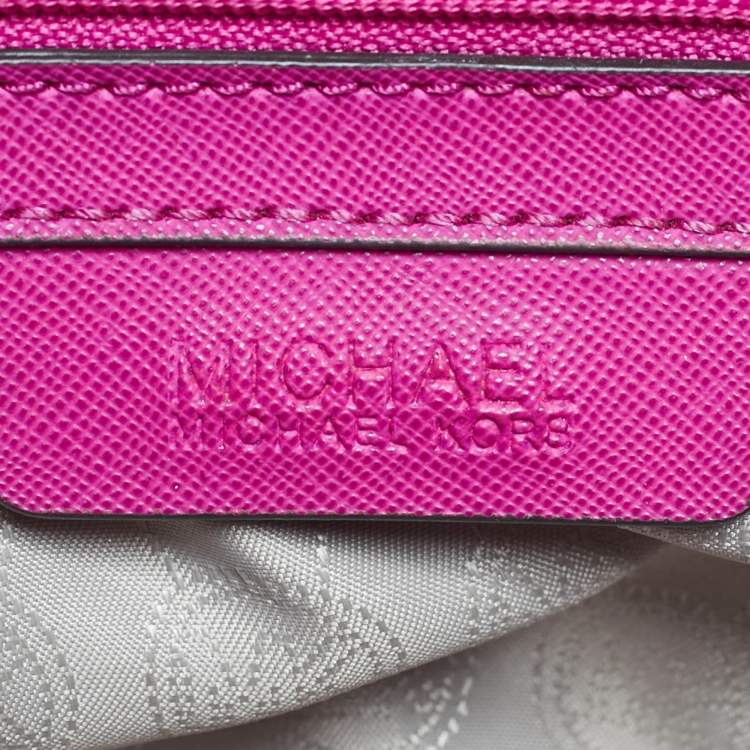 Pre Owned MICHAEL Michael Kors Fuchsia Leather Small Selma Crossbody Bag