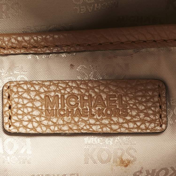 Pre Owned MICHAEL Michael Kors Brown Signature Coated Canvas Studded Abbey Backpack