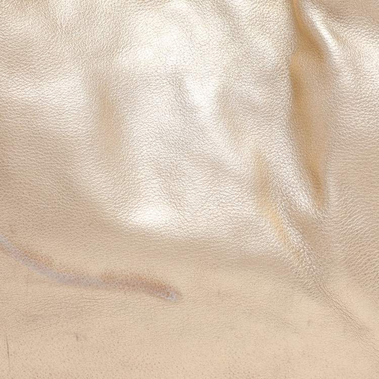 Pre Owned Michael Michael Kors Gold Leather Fulton Hobo