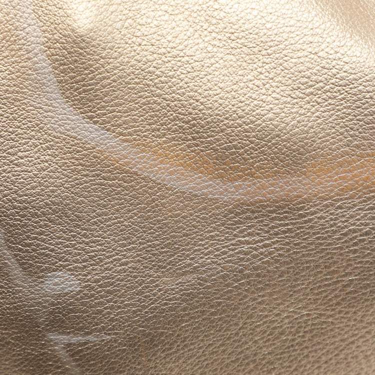 Pre Owned Michael Michael Kors Gold Leather Fulton Hobo