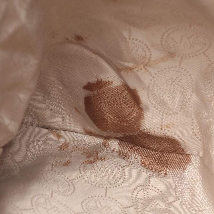 Pre Owned Michael Michael Kors Gold Leather Fulton Hobo