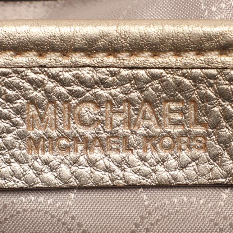Pre Owned Michael Michael Kors Gold Leather Fulton Hobo