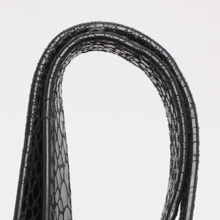 Pre Owned MICHAEL Michael Kors Black Python Effect Leather Fulton Hobo