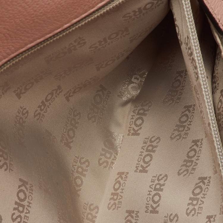 Pre Owned MICHAEL Michael Kors Light Pink Leather Astrid Satchel