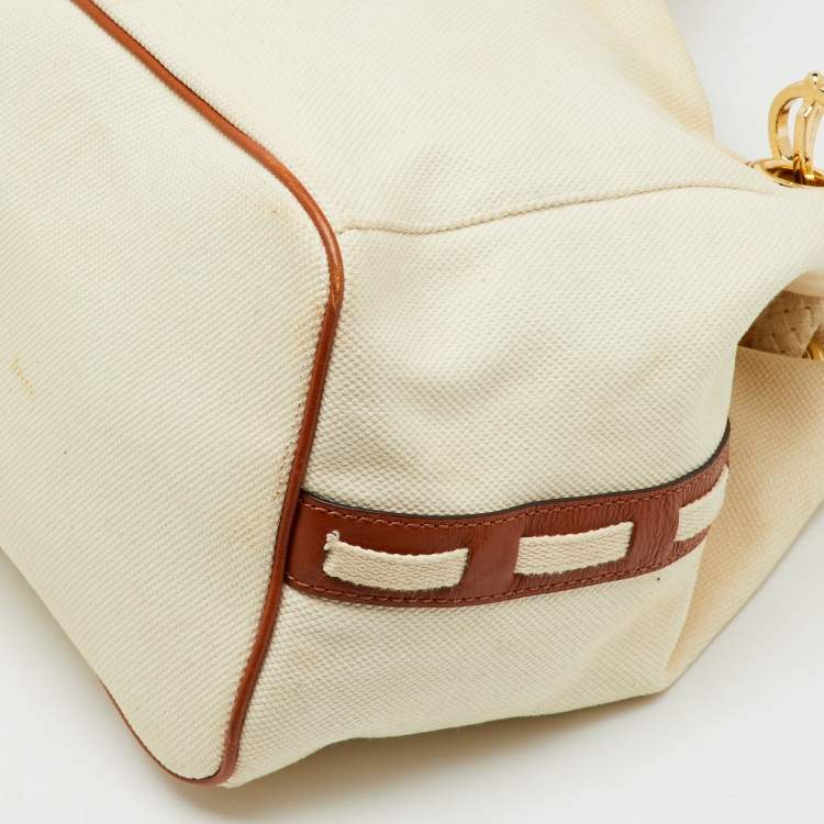 Pre Owned MICHAEL Michael Kors Off White Canvas Marina Anchor Rope Tote