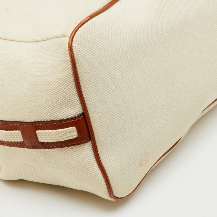 Pre Owned MICHAEL Michael Kors Off White Canvas Marina Anchor Rope Tote