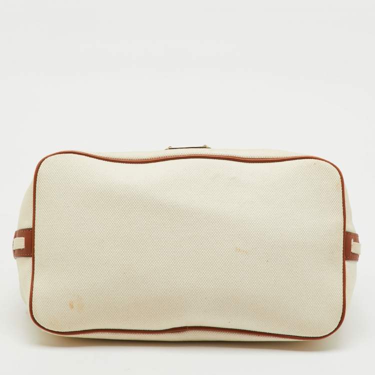 Pre Owned MICHAEL Michael Kors Off White Canvas Marina Anchor Rope Tote