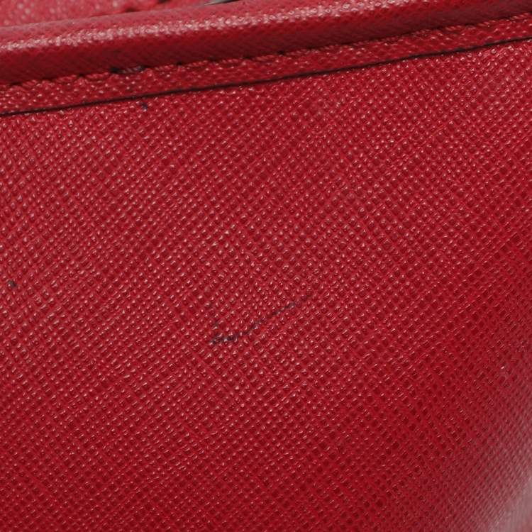 Pre Owned MICHAEL Michael Kors Red Saffiano Leather Large Jet Set Travel Tote
