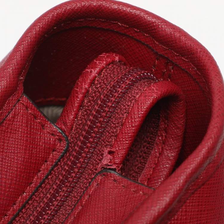 Pre Owned MICHAEL Michael Kors Red Saffiano Leather Large Jet Set Travel Tote