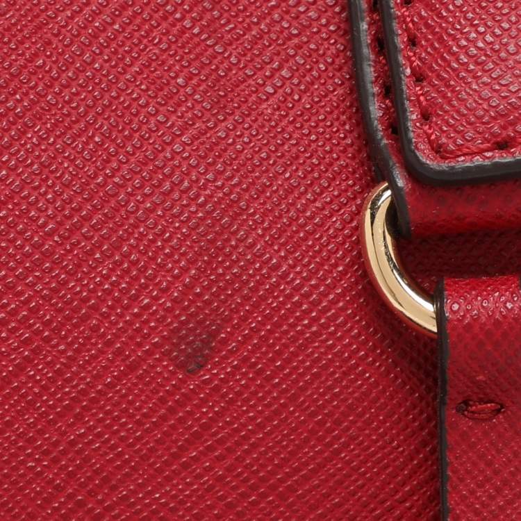 Pre Owned MICHAEL Michael Kors Red Saffiano Leather Large Jet Set Travel Tote