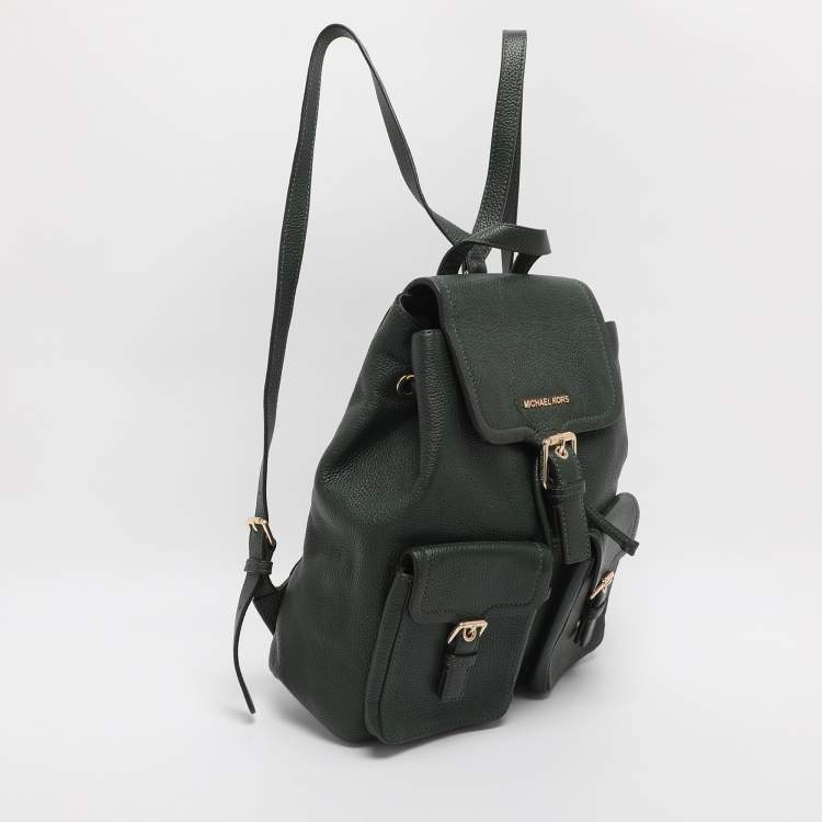 Pre Owned MICHAEL Michael Kors Green Leather Susie Drawstring Backpack