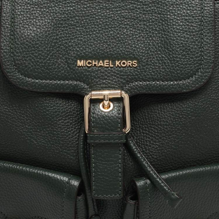Pre Owned MICHAEL Michael Kors Green Leather Susie Drawstring Backpack