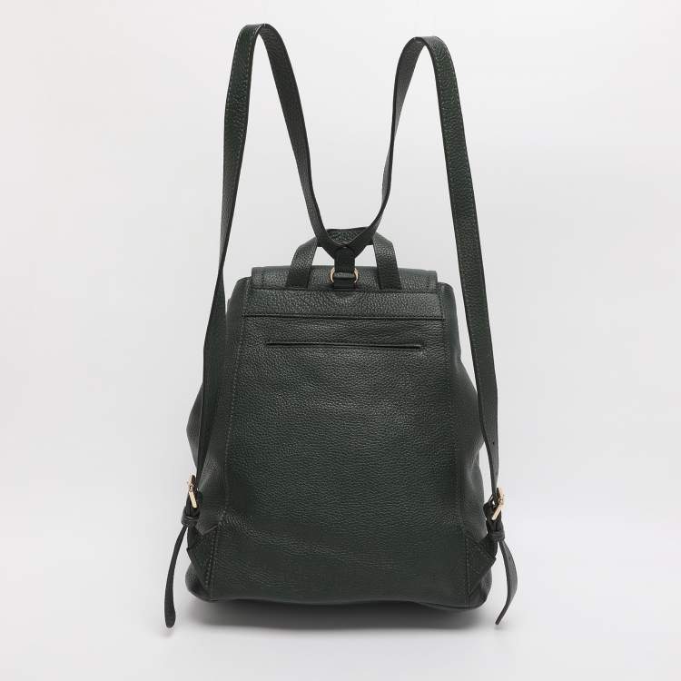 Pre Owned MICHAEL Michael Kors Green Leather Susie Drawstring Backpack