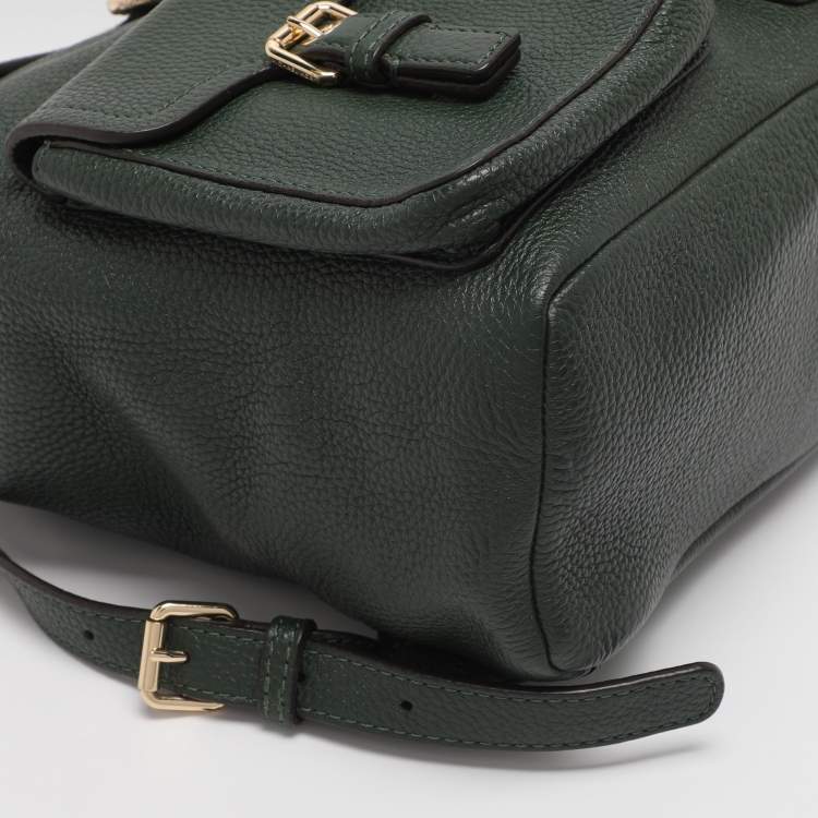 Pre Owned MICHAEL Michael Kors Green Leather Susie Drawstring Backpack