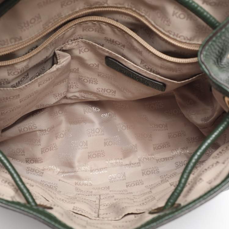 Pre Owned MICHAEL Michael Kors Green Leather Susie Drawstring Backpack