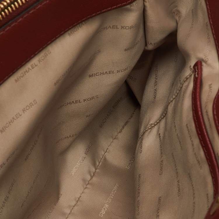 Pre Owned MICHAEL Michael Kors Brown Saffiano Leather Medium Savannah Satchel