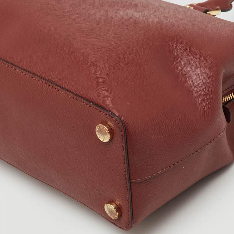 Pre Owned MICHAEL Michael Kors Brown Saffiano Leather Medium Savannah Satchel