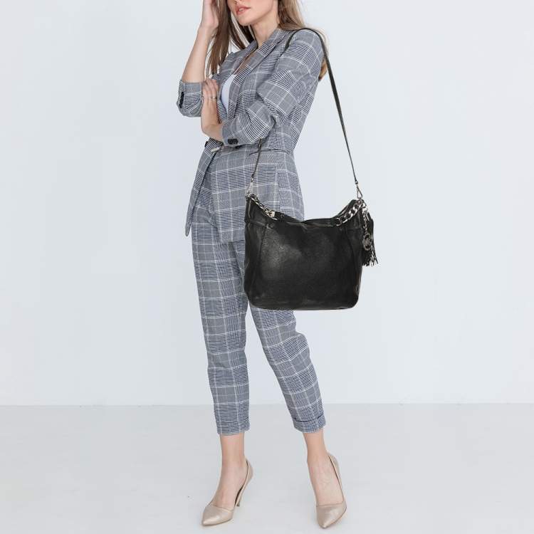 Pre Owned MICHAEL Michael Kors Black Leather Hobo