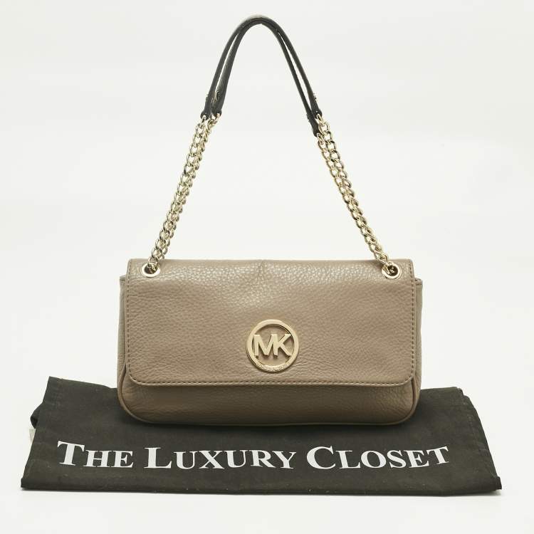 مملوكة مسبقًا MICHAEL Michael Kors Beige Leather Fulton Shoulder Bag