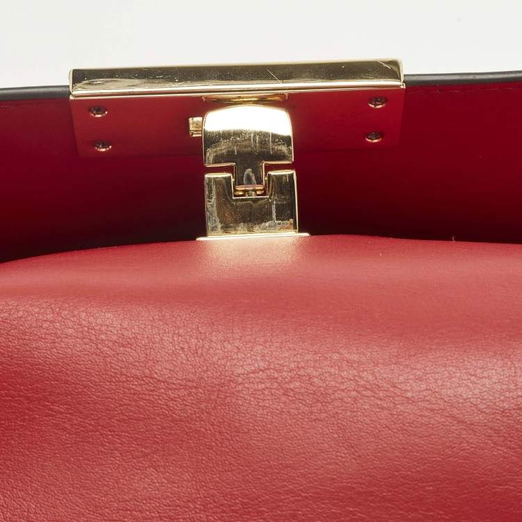 Pre Owned MICHAEL Michael Kors Marlow Small Red Leather Top Handle Bag