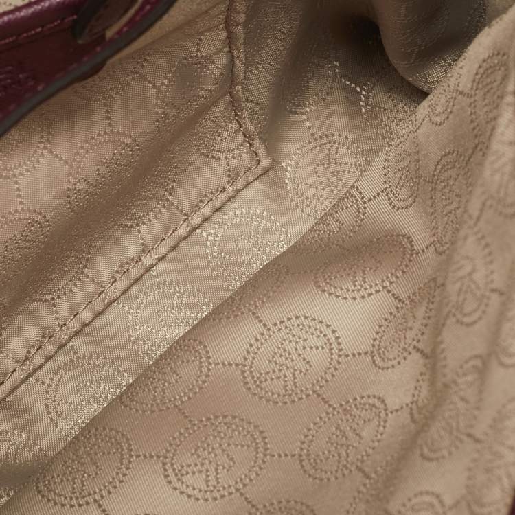 مملوكة مسبقًا MICHAEL Michael Kors Cynthia Medium Burgundy Leather Tote