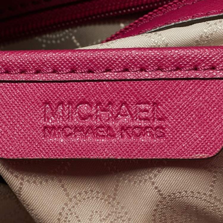 Pre Owned حقيبة يد مايكل مايكل كورس نورث ساوث كبيرة جلد أرجوانية هاملتون