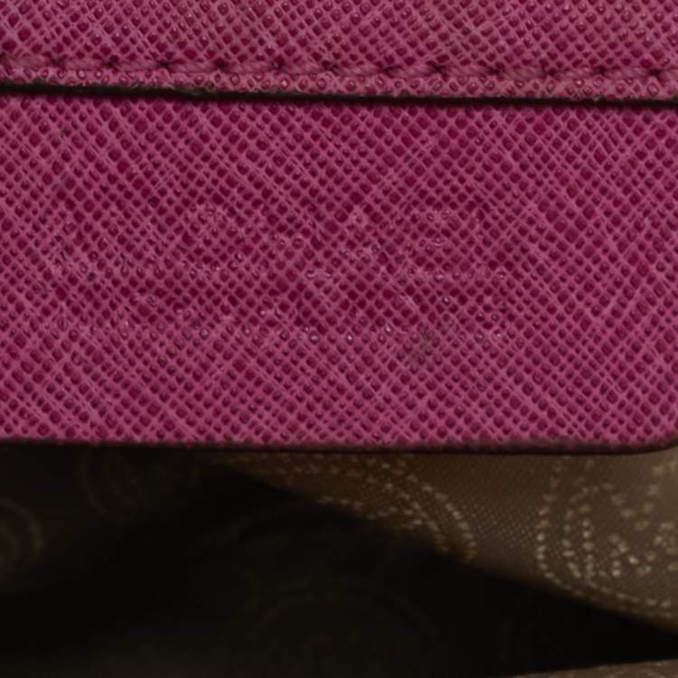 Pre Owned MICHAEL Michael Kors Selma Small Fuchsia Leather Crossbody Bag