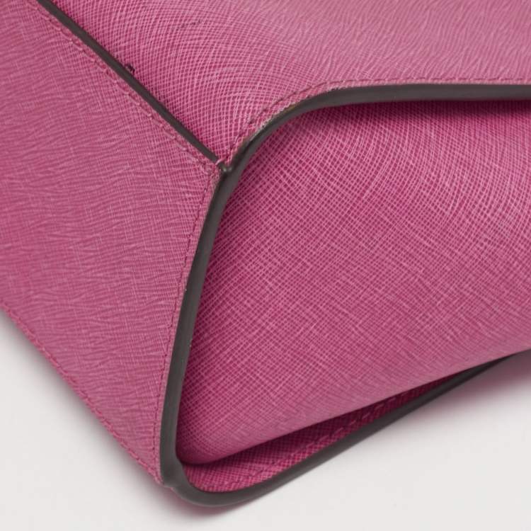 Pre Owned MICHAEL Michael Kors Selma Small Fuchsia Leather Crossbody Bag