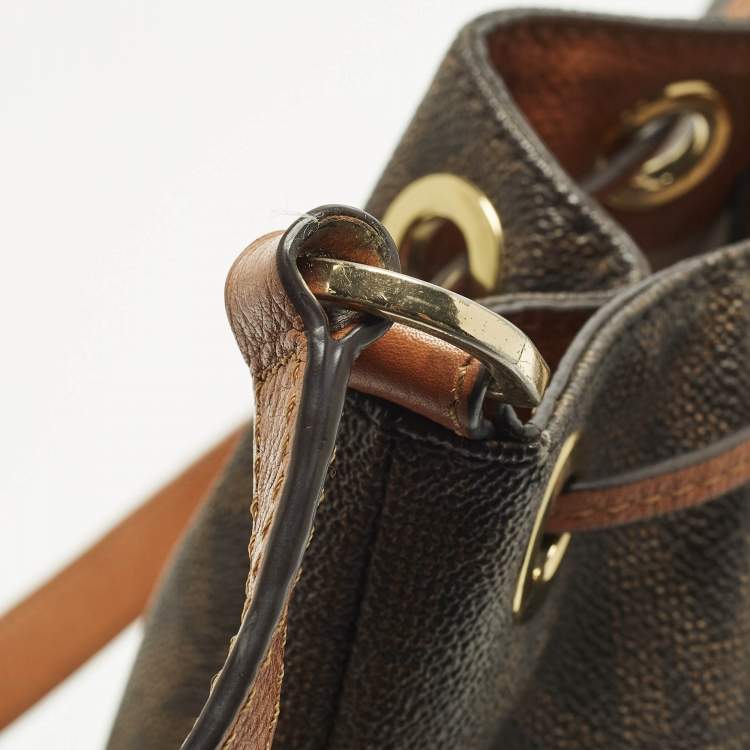مملوكة مسبقًا MICHAEL Michael Kors Jules Brown Signature Coated Canvas Bucket Bag