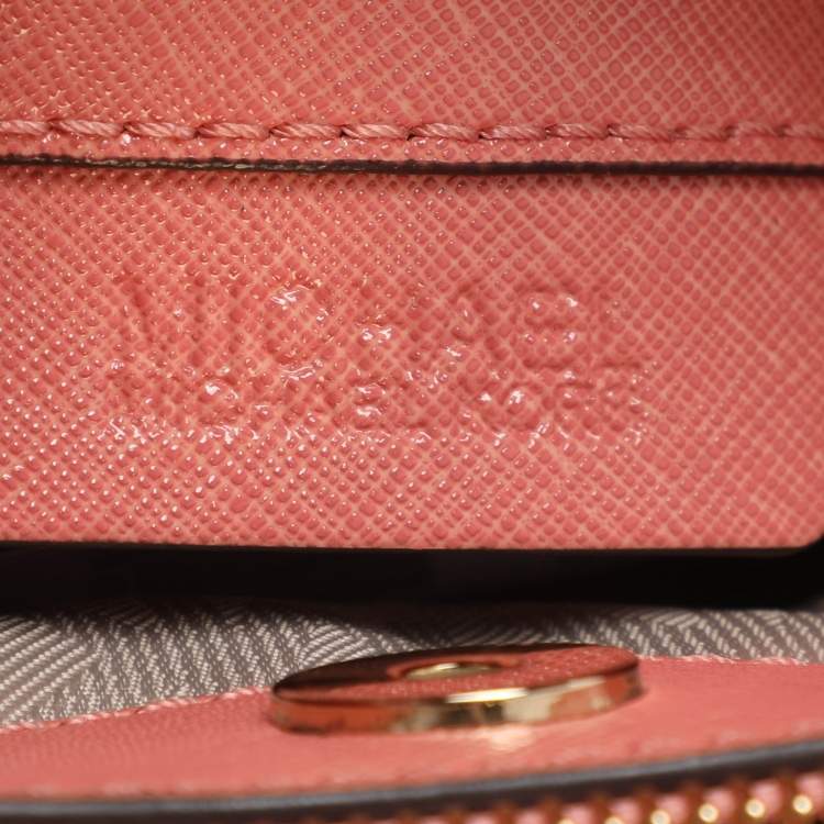 Pre Owned MICHAEL Michael Kors Savannah Small Peach Saffiano Leather Satchel