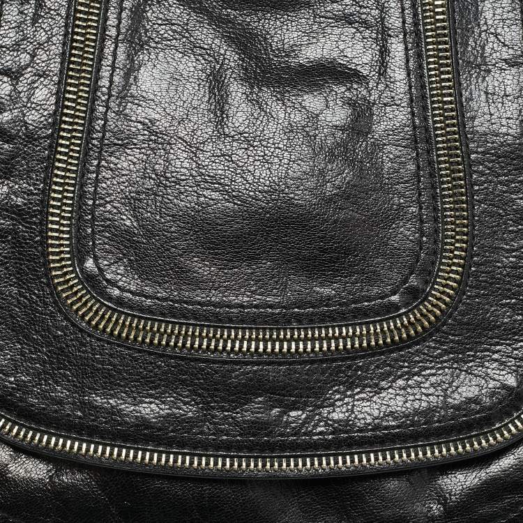 Pre Owned MICHAEL Michael Kors Naomi Large Black Leather Crossbody Bag