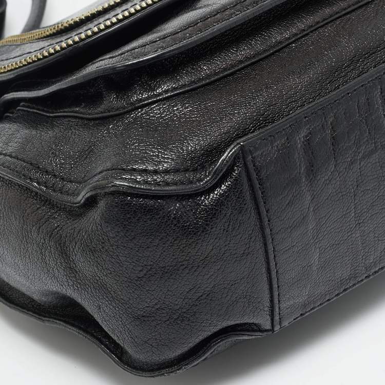 Pre Owned MICHAEL Michael Kors Naomi Large Black Leather Crossbody Bag