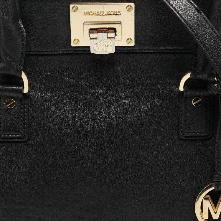 Pre Owned حقيبة ساتشيل مايكل مايكل كورس أستريد جلد أسود كبيرة