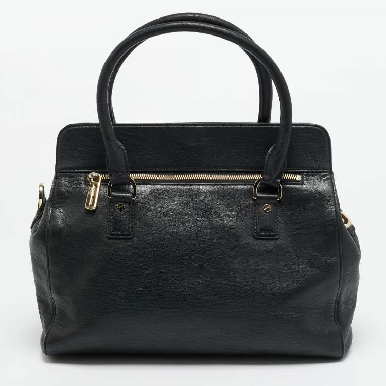 Pre Owned حقيبة ساتشيل مايكل مايكل كورس أستريد جلد أسود كبيرة