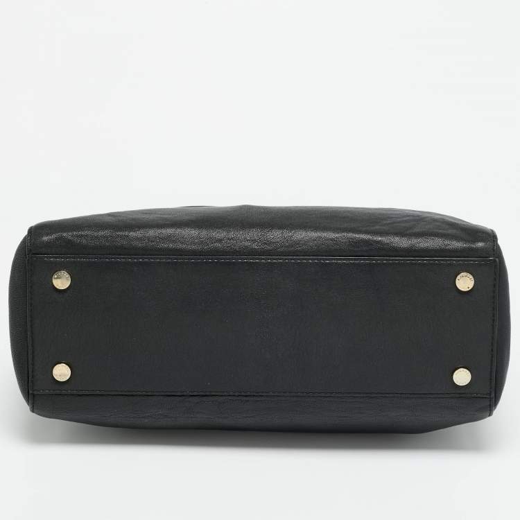 Pre Owned حقيبة ساتشيل مايكل مايكل كورس أستريد جلد أسود كبيرة