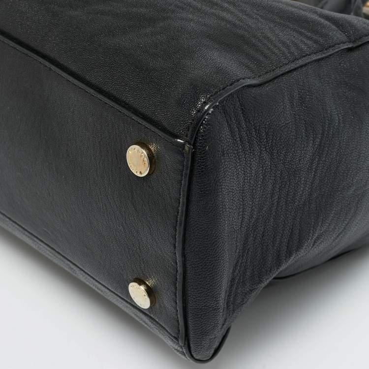 Pre Owned حقيبة ساتشيل مايكل مايكل كورس أستريد جلد أسود كبيرة